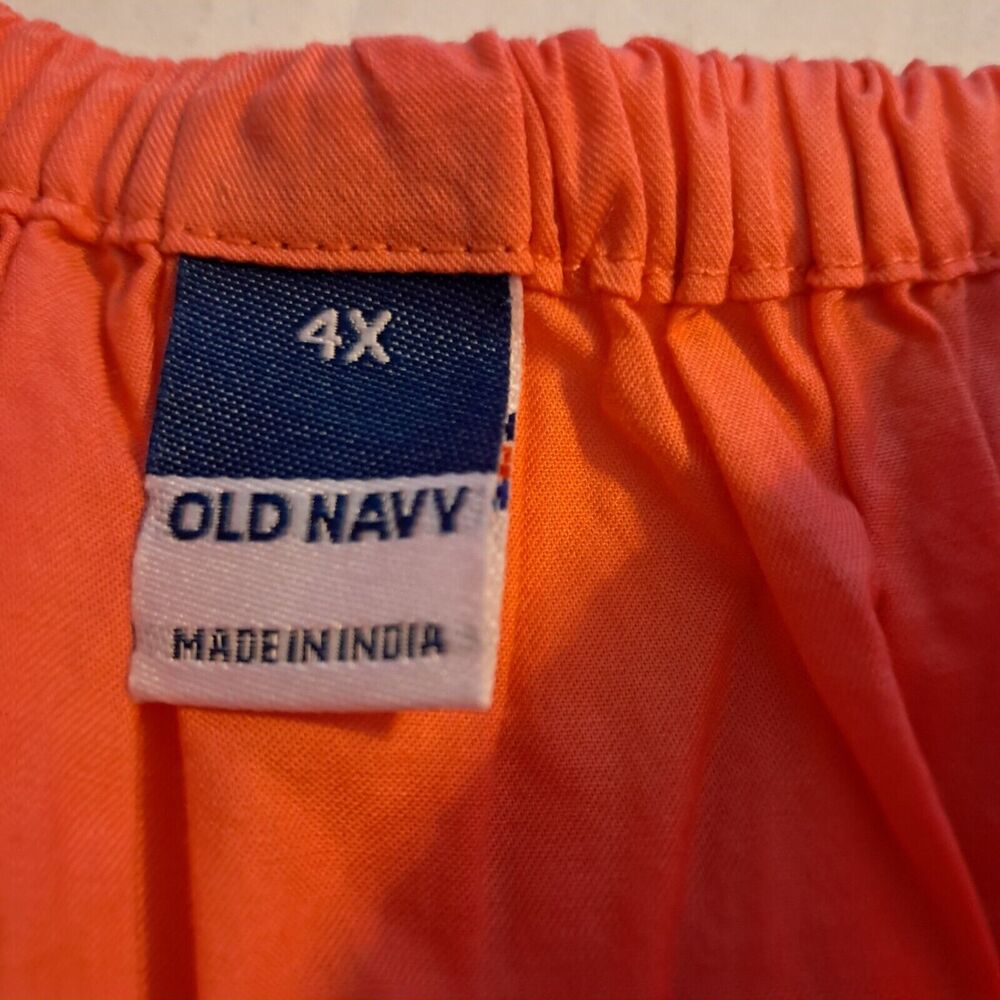 Old Navy Size 4X Blouse Coral Puff Sleeve Cutout Baby Doll Swing Blouse - Picture 11 of 16